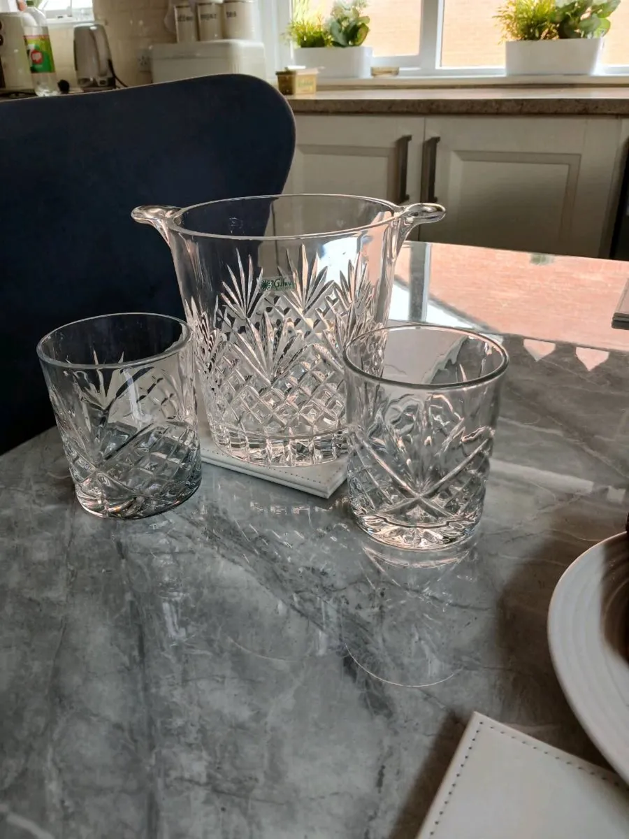 Ice bucket galway crystal with two tumblers - Image 3