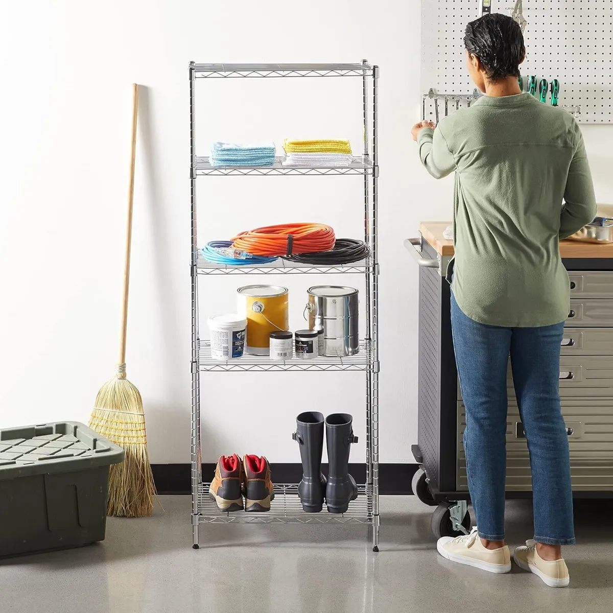 4-Shelf Storage Unit with Height Adjustable - Image 2