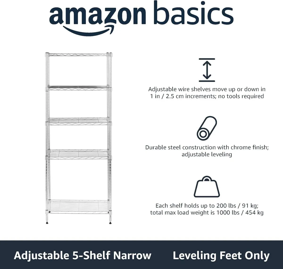 4-Shelf Storage Unit with Height Adjustable - Image 4