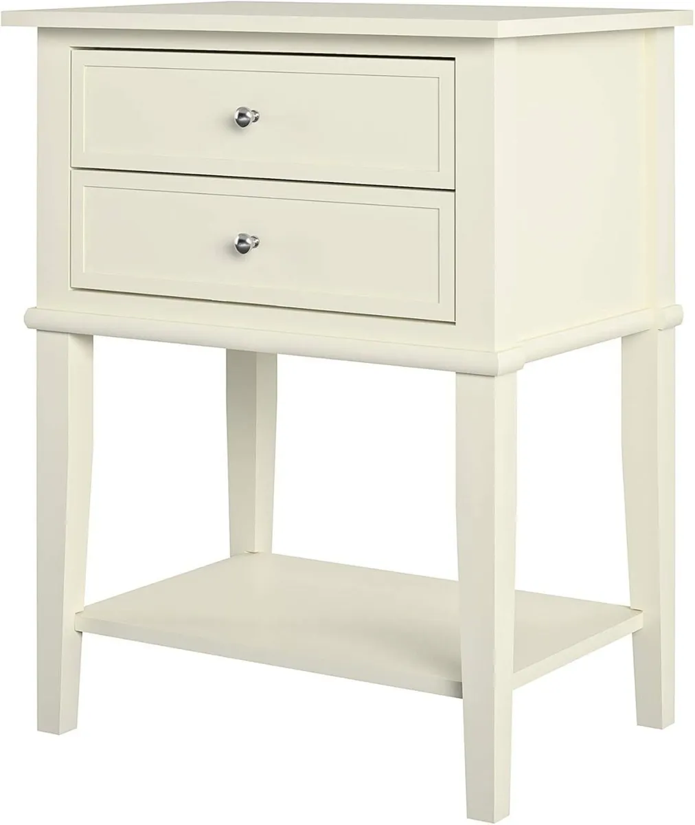 Ameriwood Franklin Accent Table with 2 Drawers MDF - Image 1