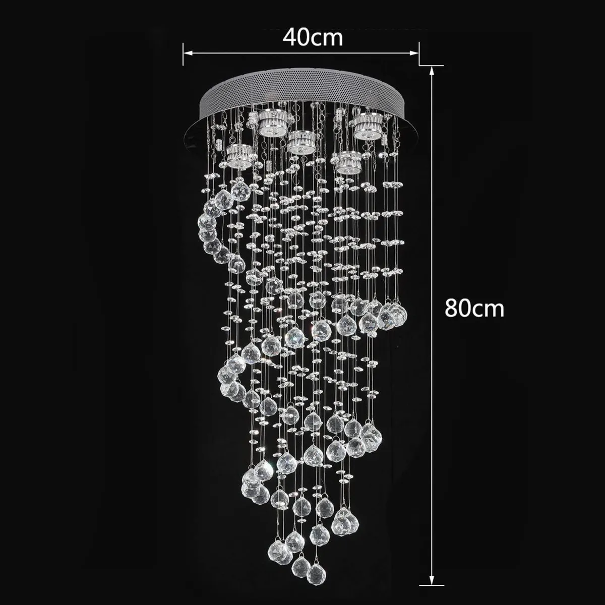 Elegant Spiral Crystal Chandelier Lights Clear K9 - Image 3