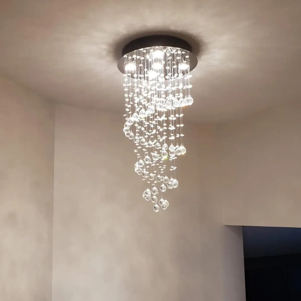 Elegant Spiral Crystal Chandelier Lights Clear K9 - Image 4