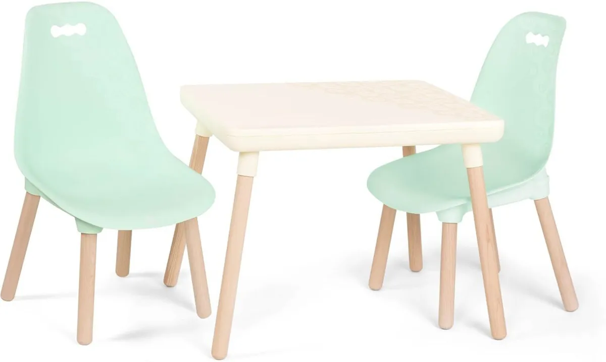 Table and Chair Set Kid Century Modern Mint - Image 1