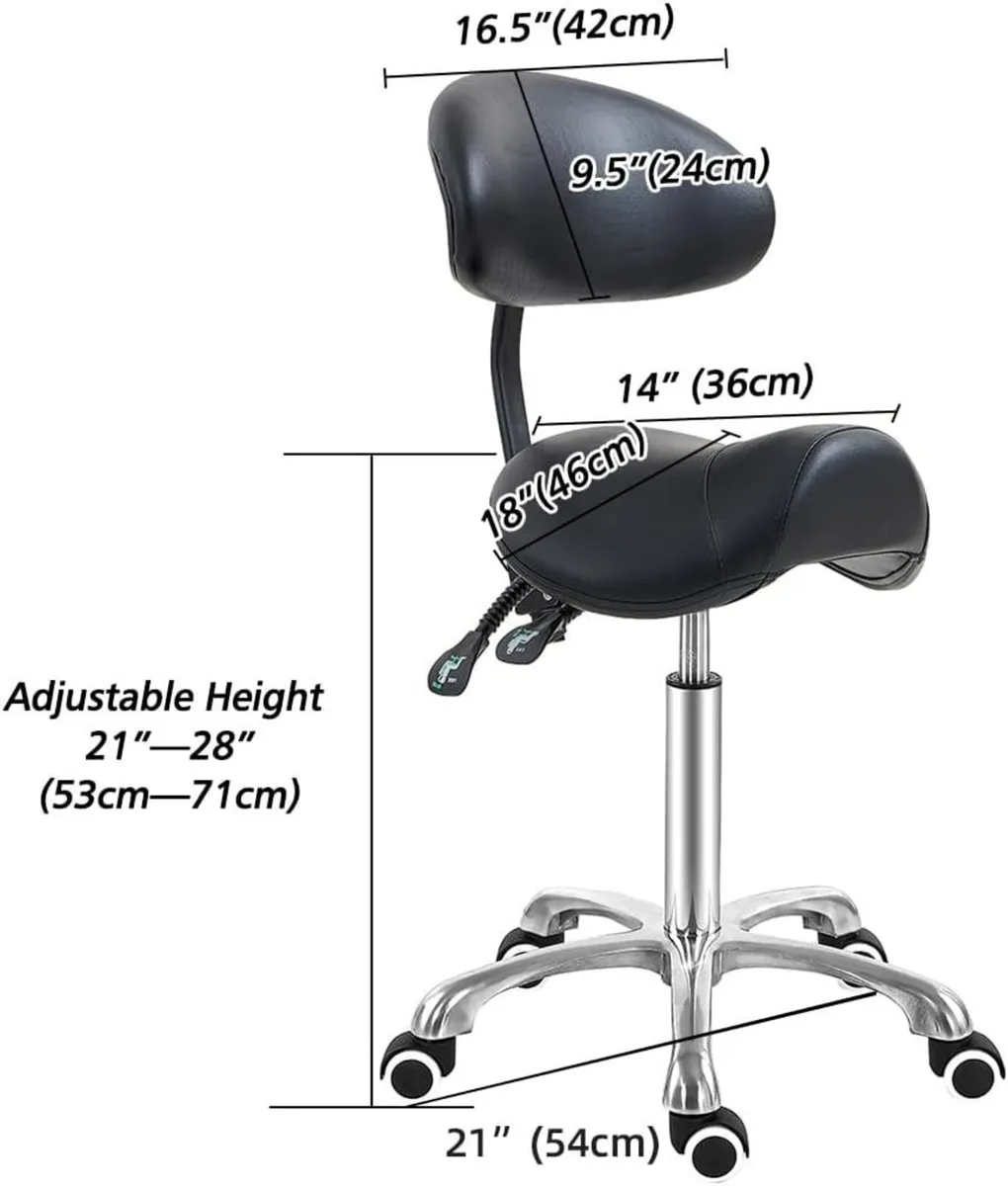 Stool Chair with Back Support Ergonomic - Image 3
