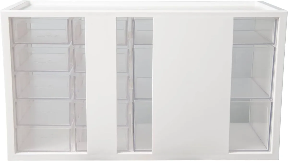 Desktop Small Parts Cabinet W 13 Clear Drawers - Image 3