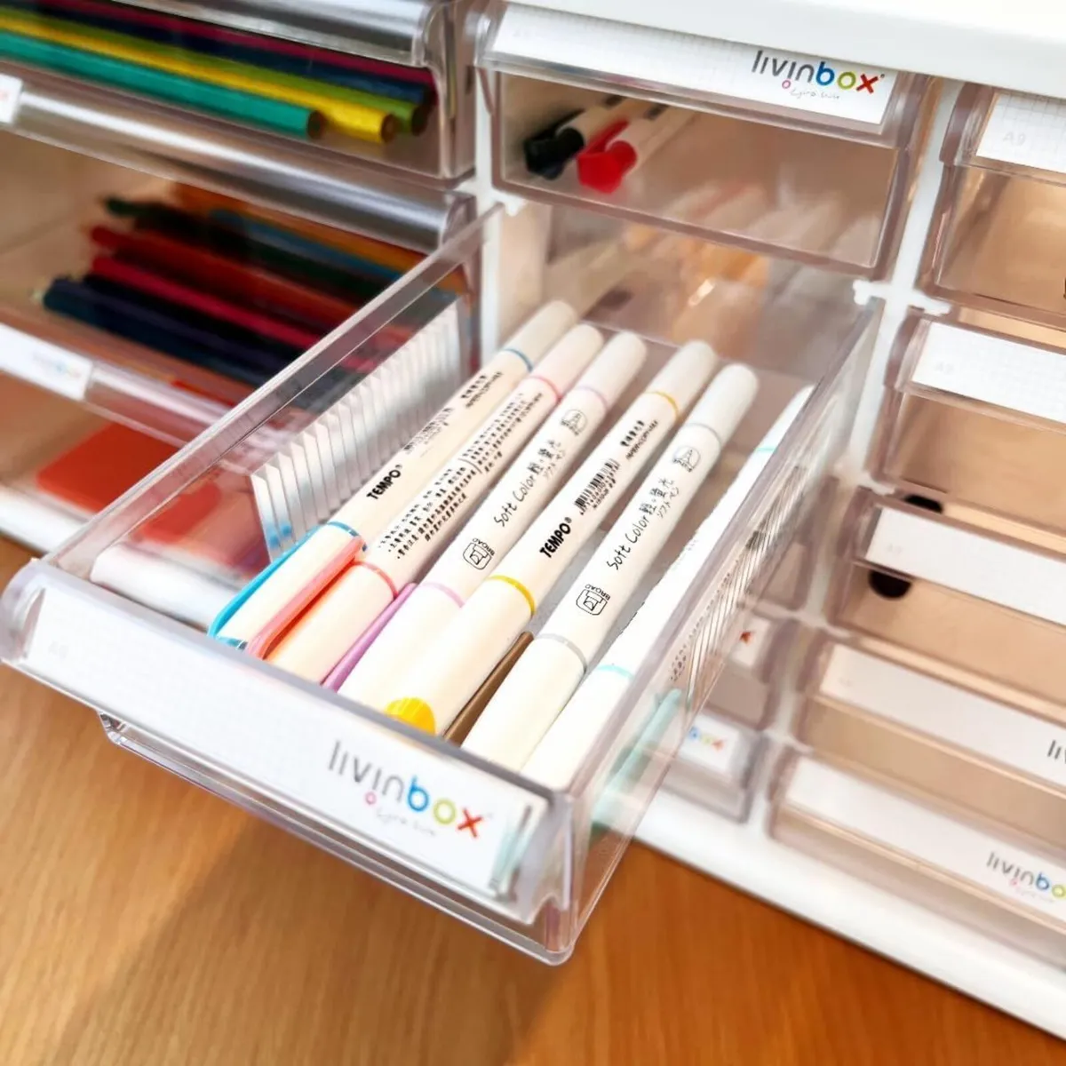 Desktop Small Parts Cabinet W 13 Clear Drawers - Image 4