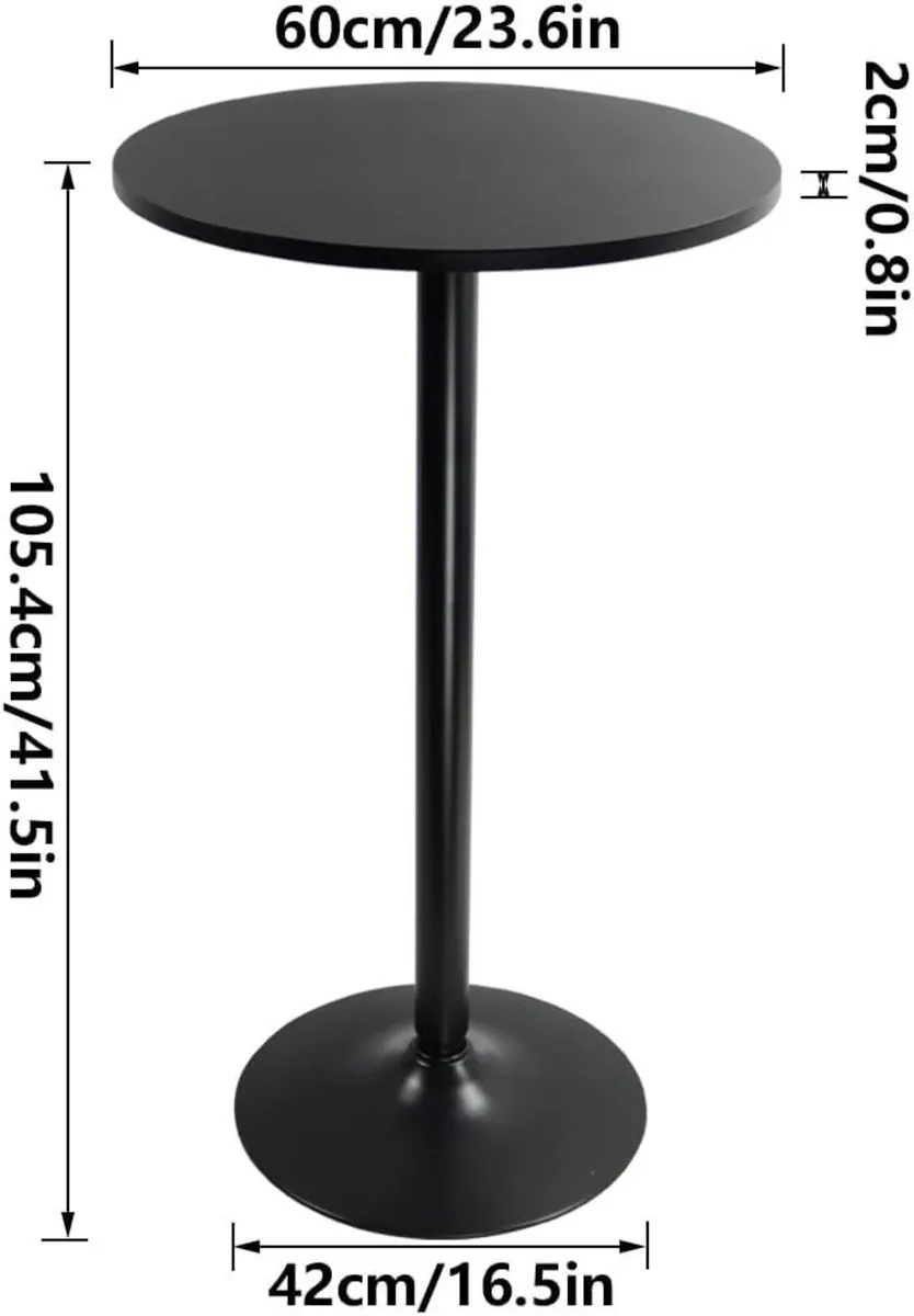 Round Bar Table 60CM Top for Cocktail Pub - Image 3
