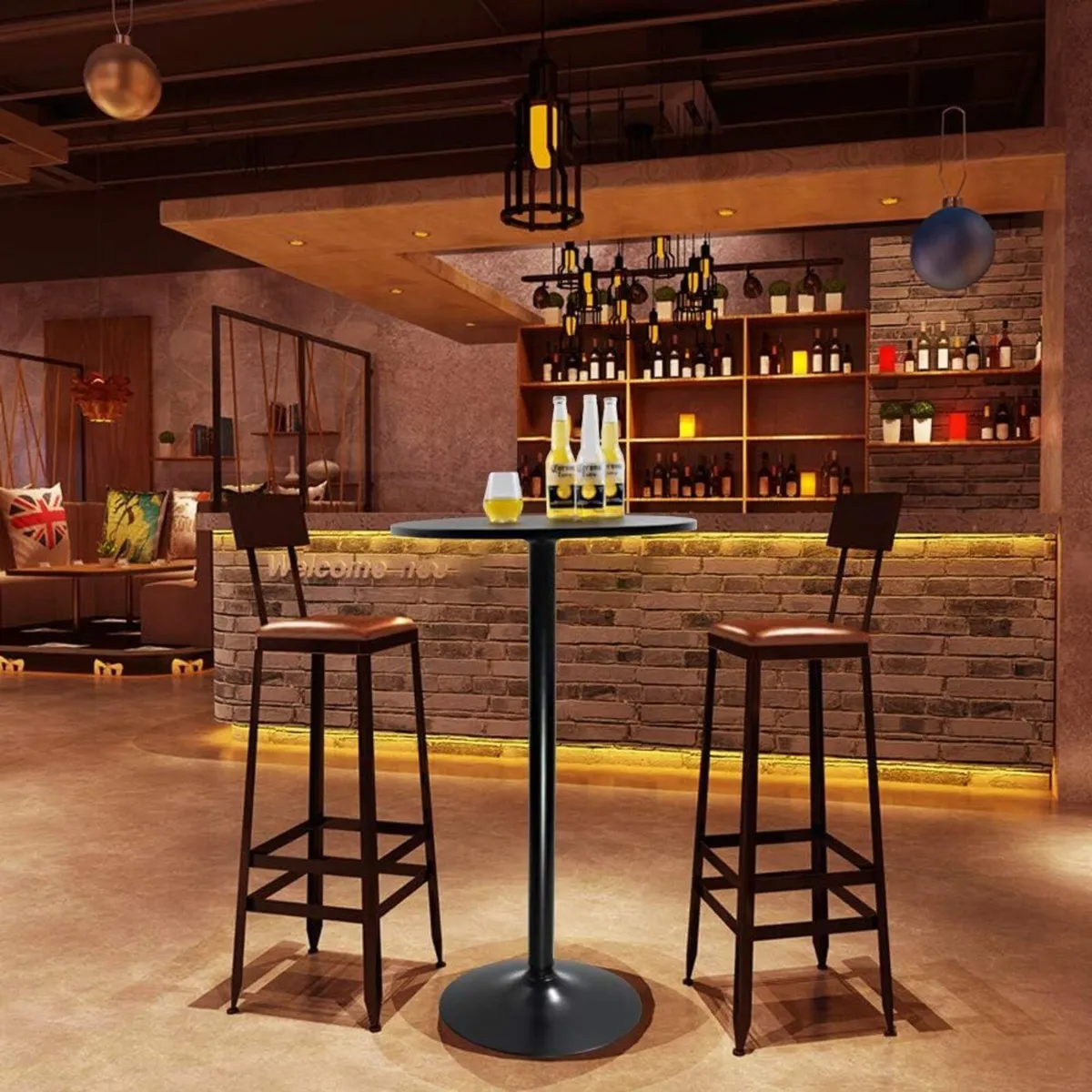 Round Bar Table 60CM Top for Cocktail Pub - Image 4