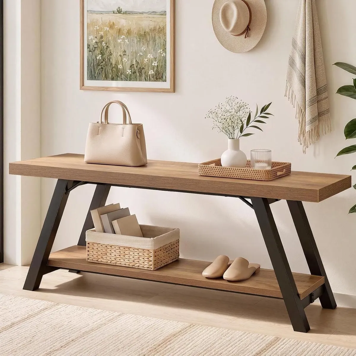 Shoe Storage Bench Entryway Benches for Hallway - Image 1