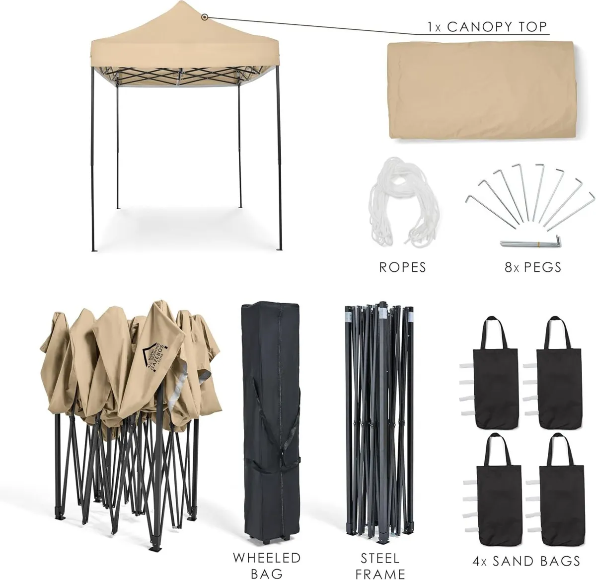 3x2m Heavy Duty Fully Waterproof Pop Up Gazebo - Image 4