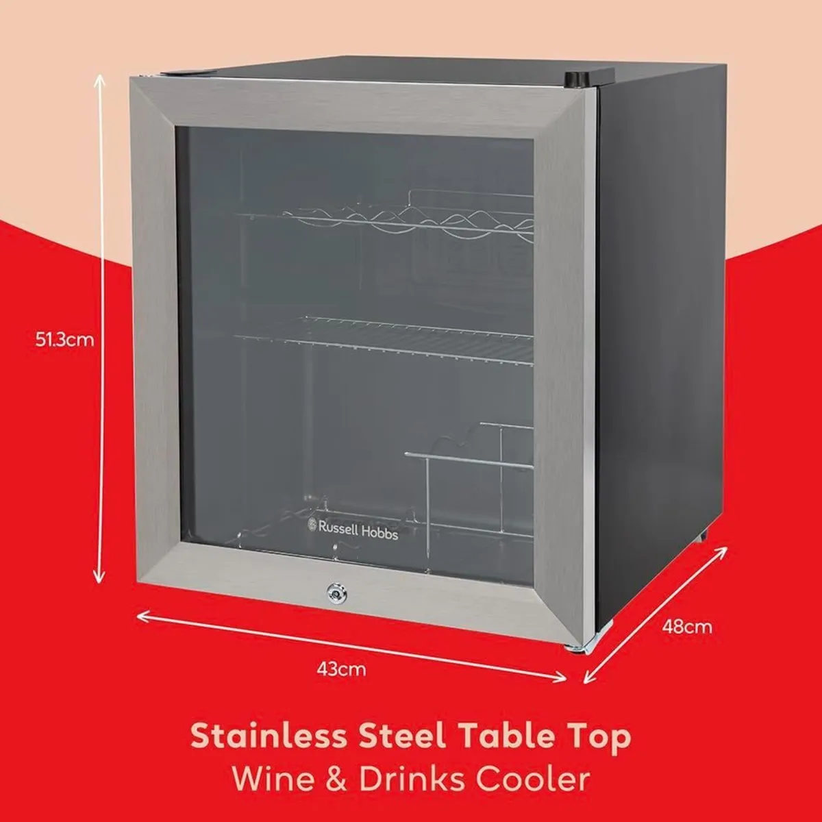 Mini Fridge 12 Bottle 46L Lockable Freestanding - Image 2