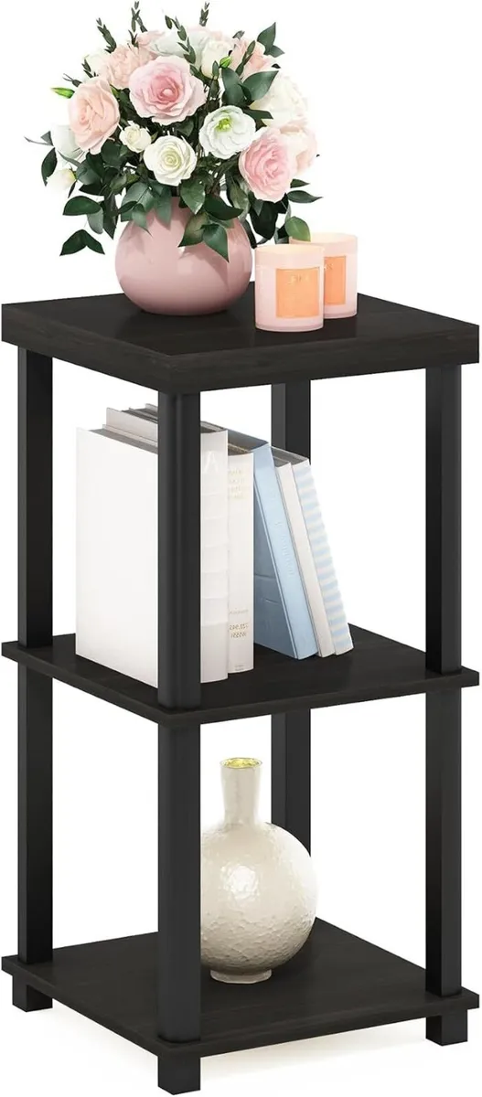 Side Table 3-Tier End Tables Open Shelves Night - Image 1