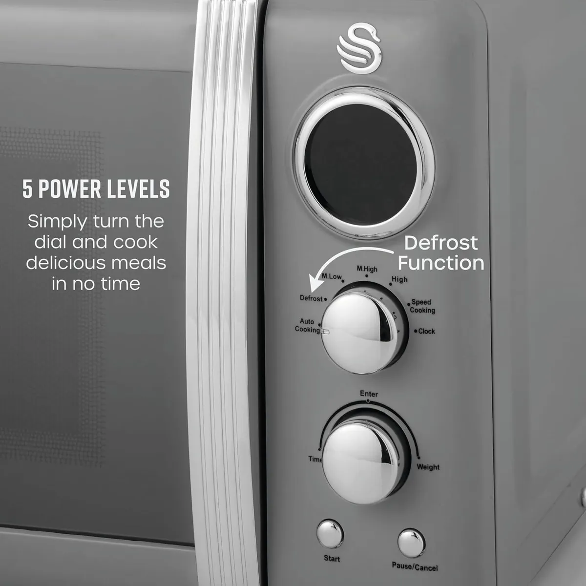 Retro LED Digital Microwave 20L 800W 6 Power - Image 3