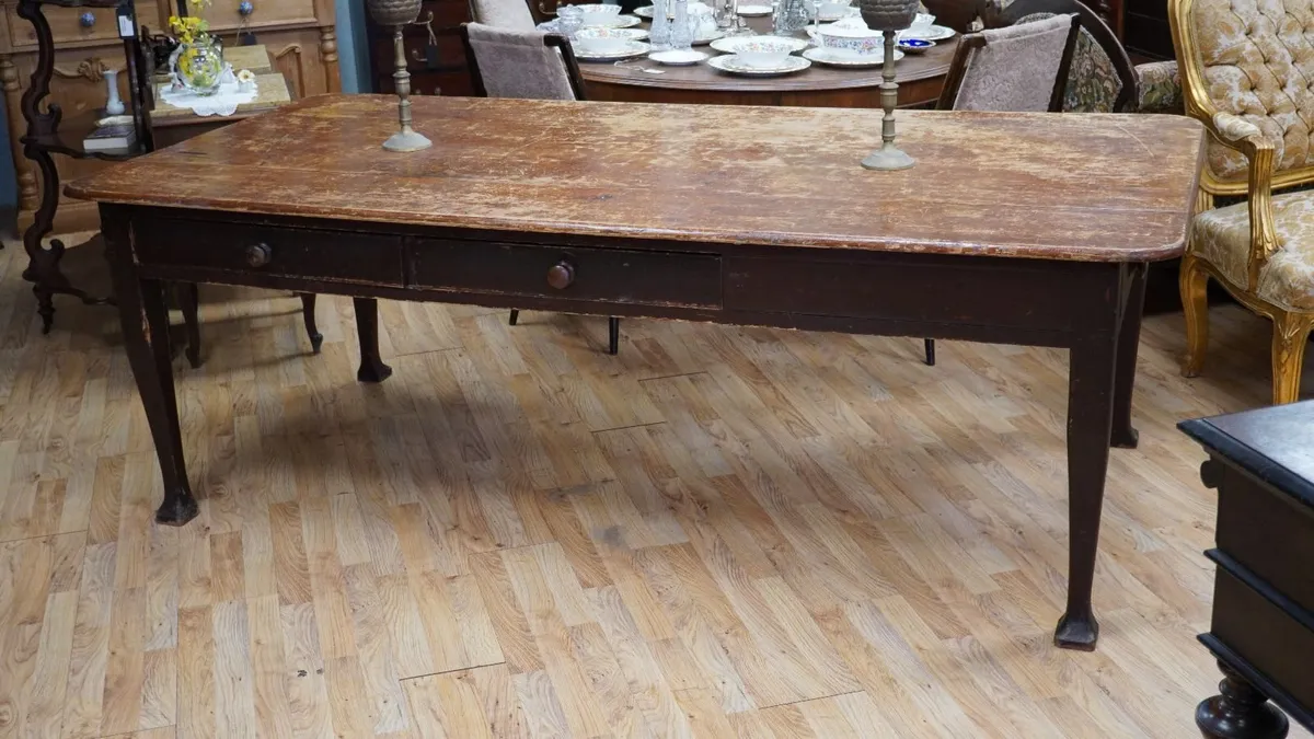Large Antique Pine Farmhouse Table - Image 4