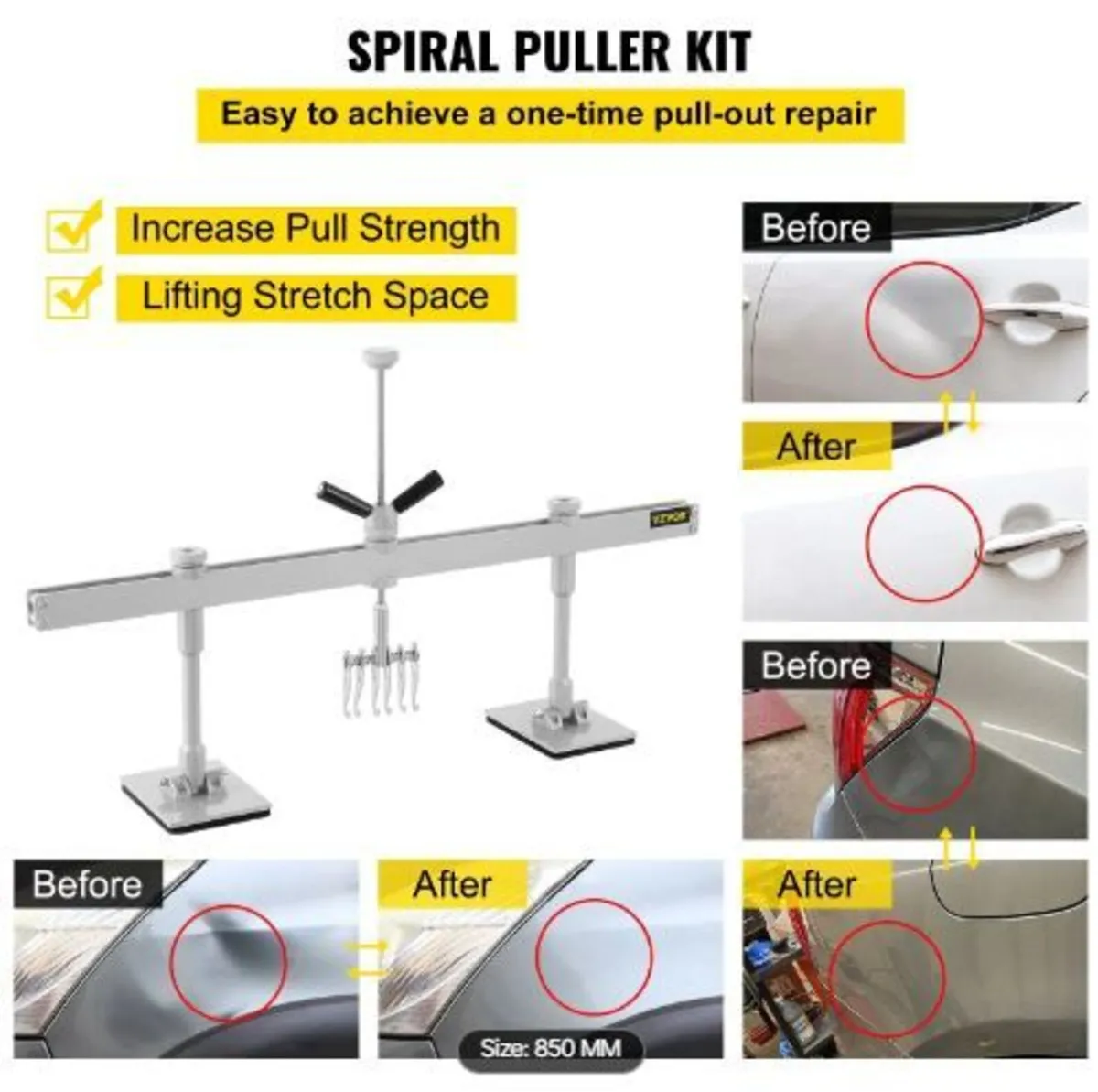 Car Dent Puller Kit, 85CM Dent Pull Lever 6 Claw - Image 3