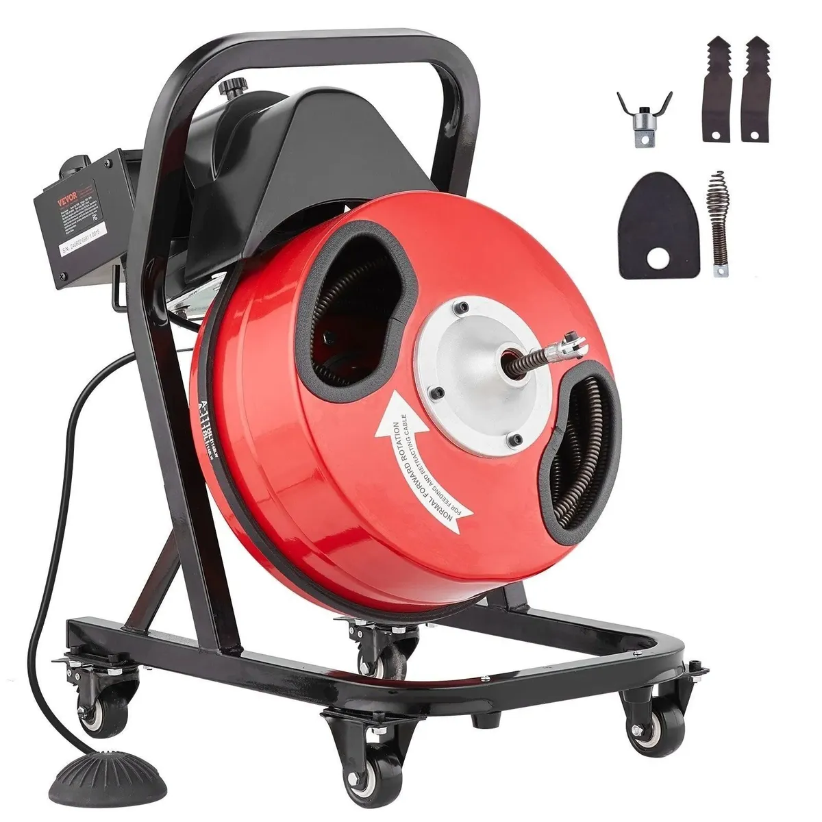 250W Electric Drain Pipe Cleaning Machine – 50ft x - Image 1