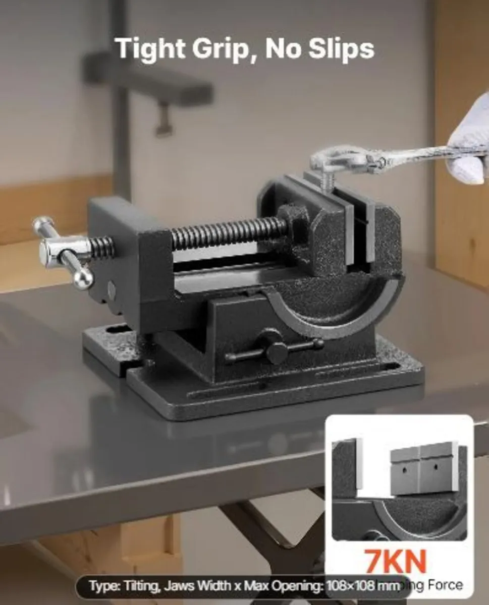 Tilting Vise, 4.25 Inch Jaw Width, Portable Drill - Image 3