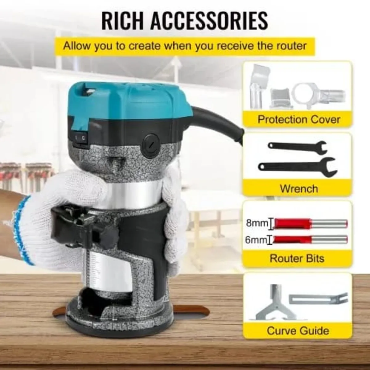 Router Tool, 710W Wood Router, Router for Woodwork - Image 2