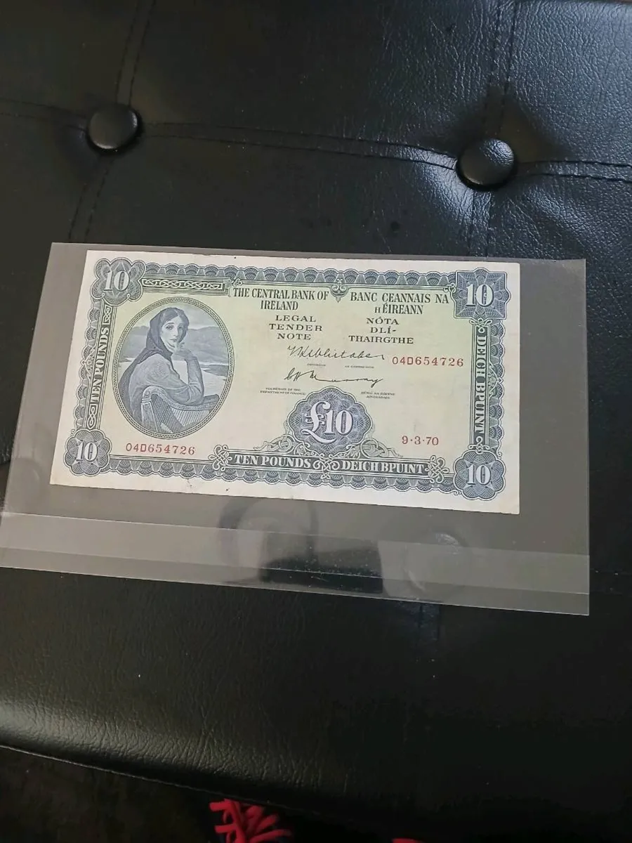 Old irish ten pound note 9/3/70 - Image 2