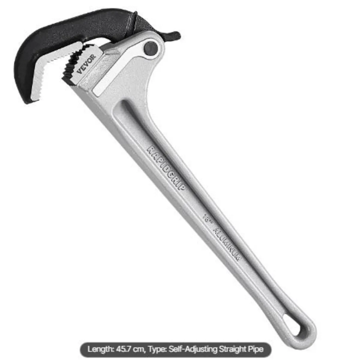 Pipe Wrench, 18" Aluminum Straight Pipe Wrench - Image 4