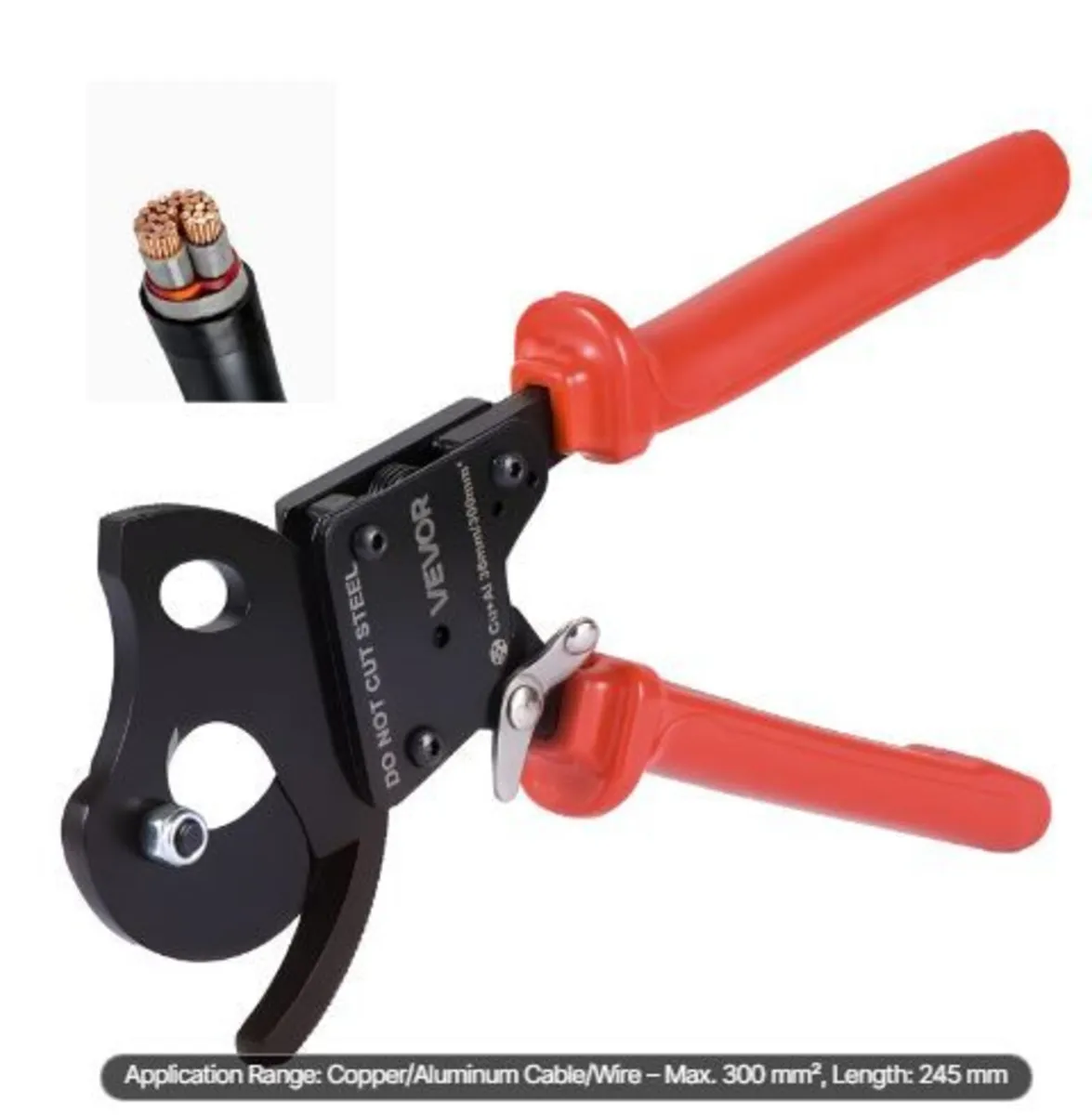 Ratcheting Cable Cutter, Spring Steel - Image 1