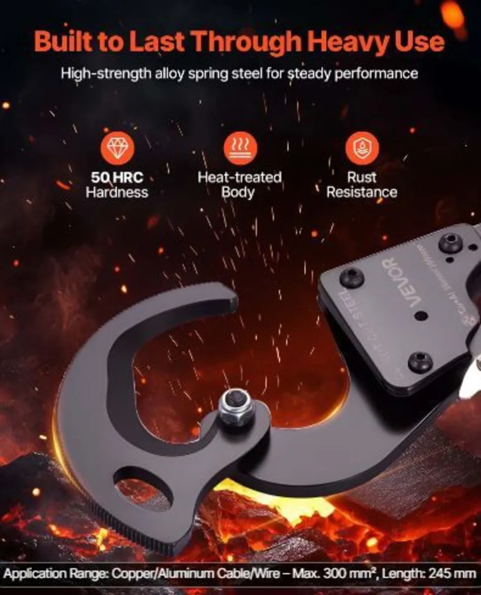 Ratcheting Cable Cutter, Spring Steel - Image 3