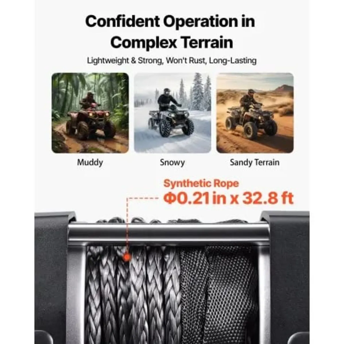 1587 kg Electric Winch, 12V DC ATV/UTV Winch with - Image 3