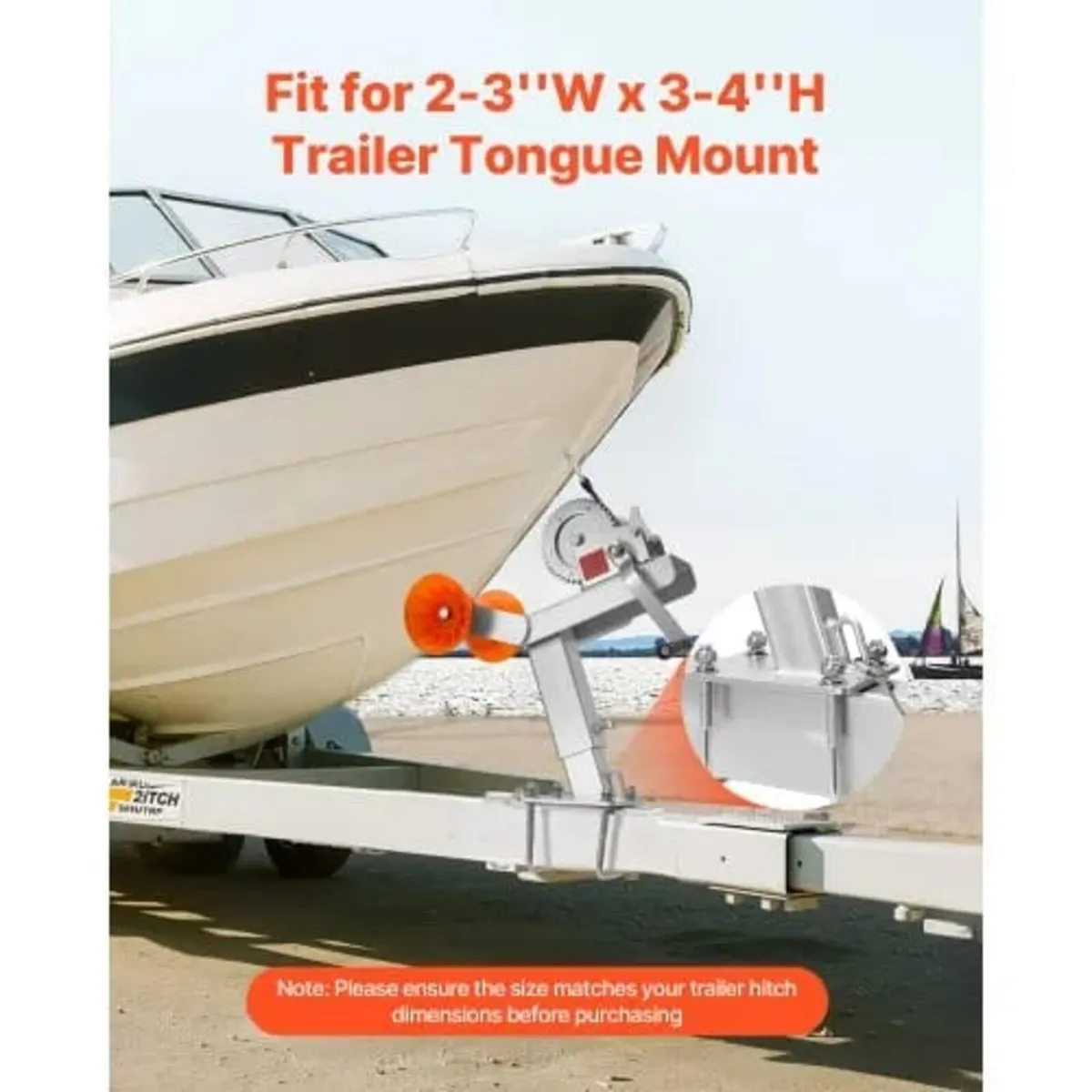 Boat Trailer Winch Stand with Roller, 544 kg Winch - Image 3