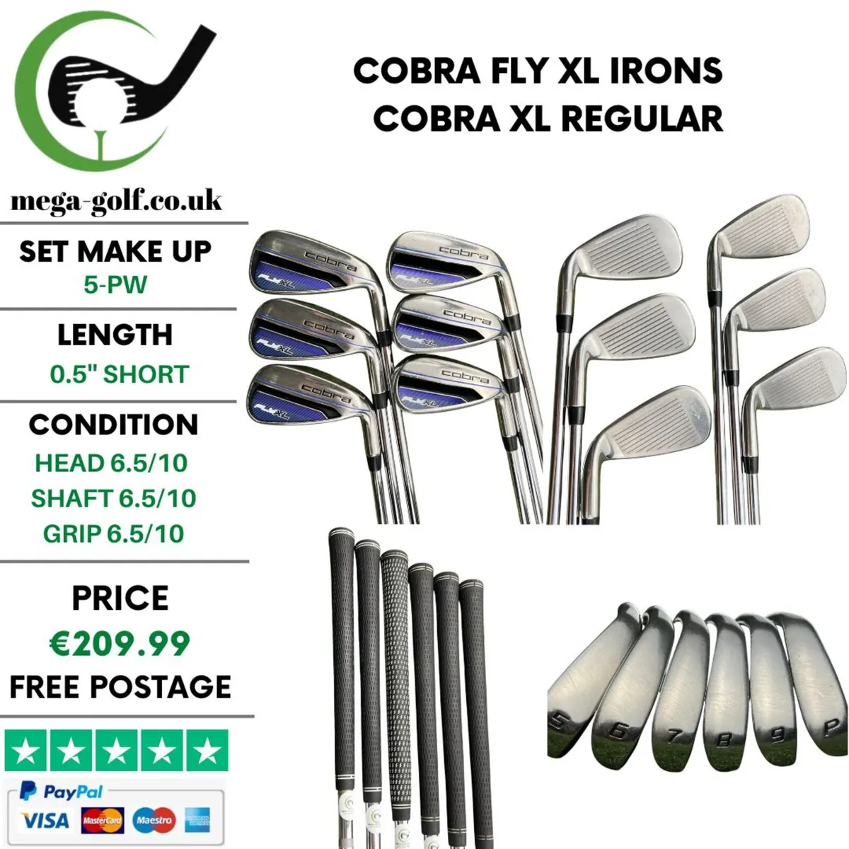 Cobra Fly XL Irons / 5-Pw / Cobra XL Regular - Image 1