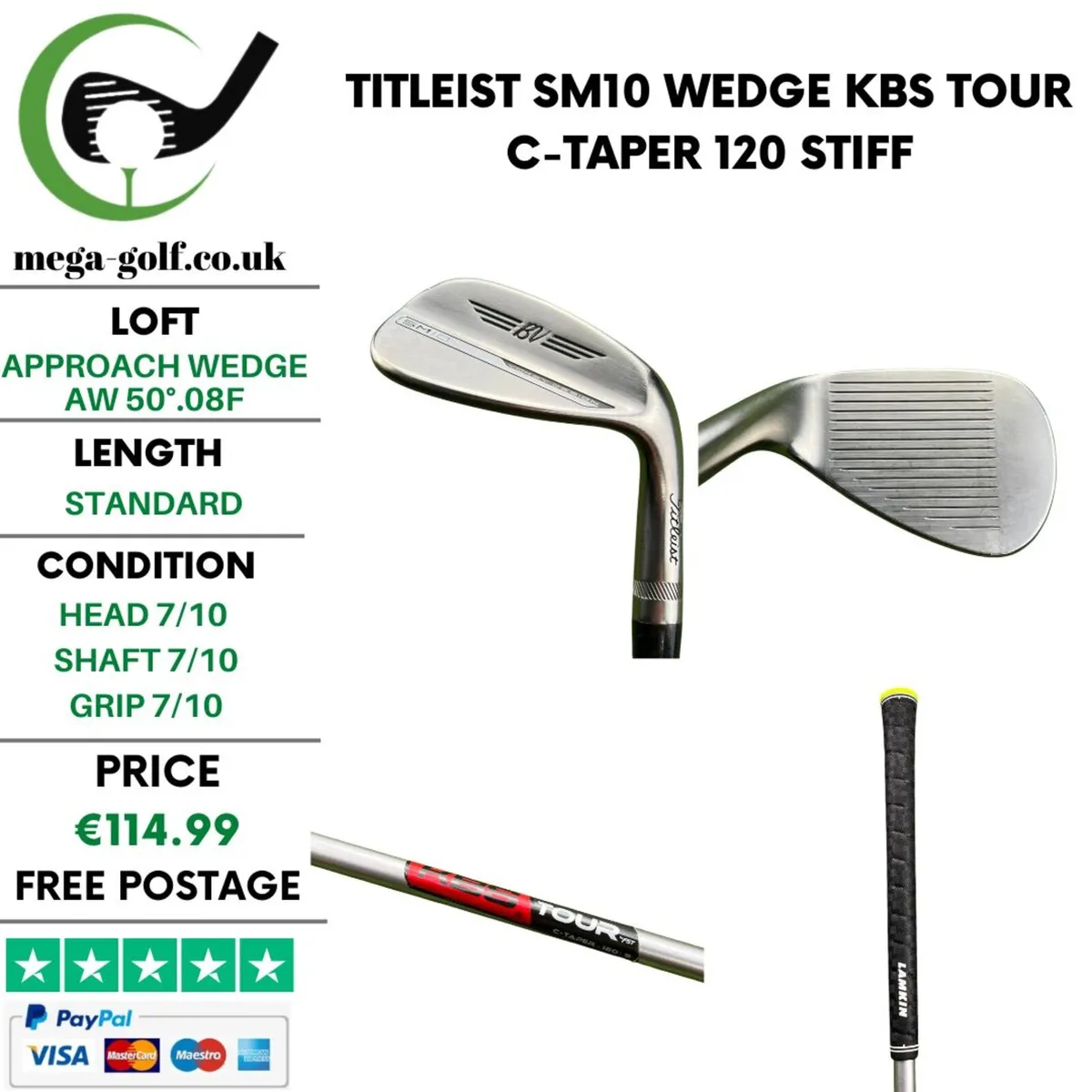 Titleist SM10 Wedge Aw 50°.08F / Stiff - Image 1