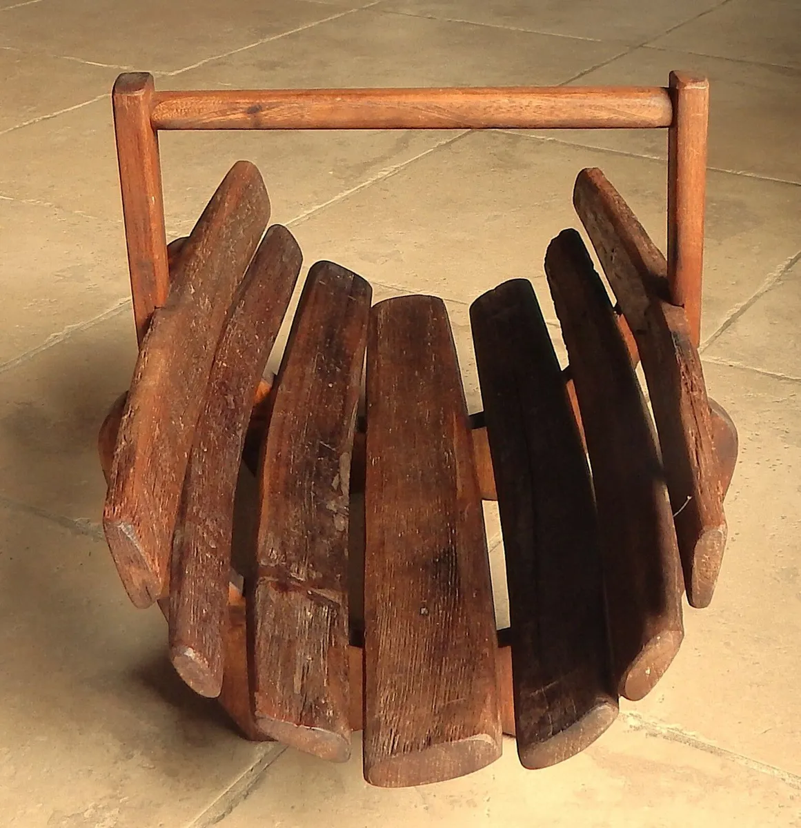Vintage Traditional Oak Log Basket - Image 3