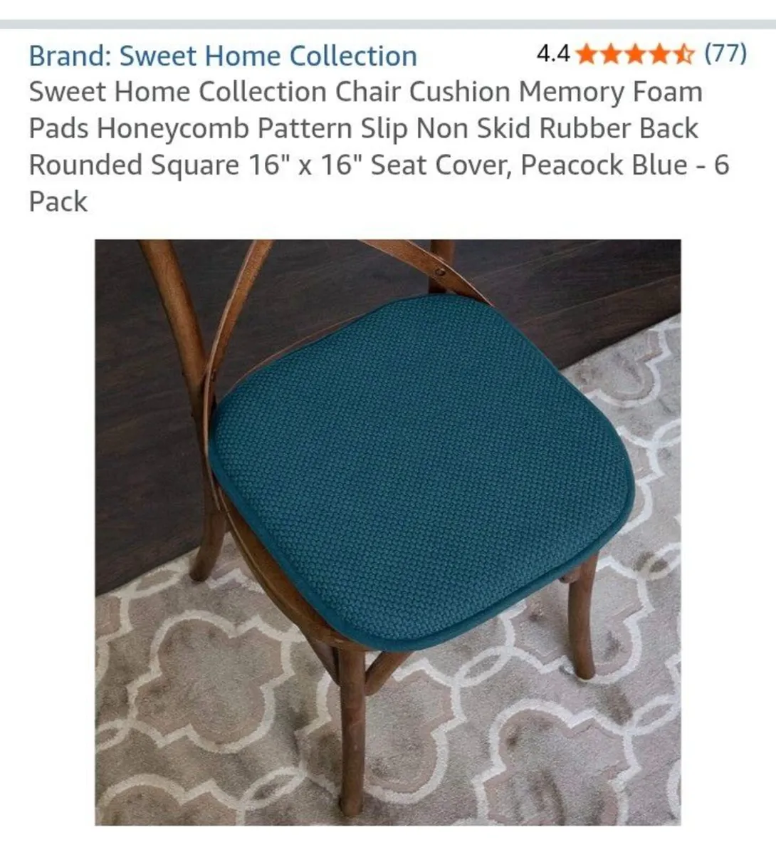 Brand New Dining Chair Seat Pads x 6 - Image 4