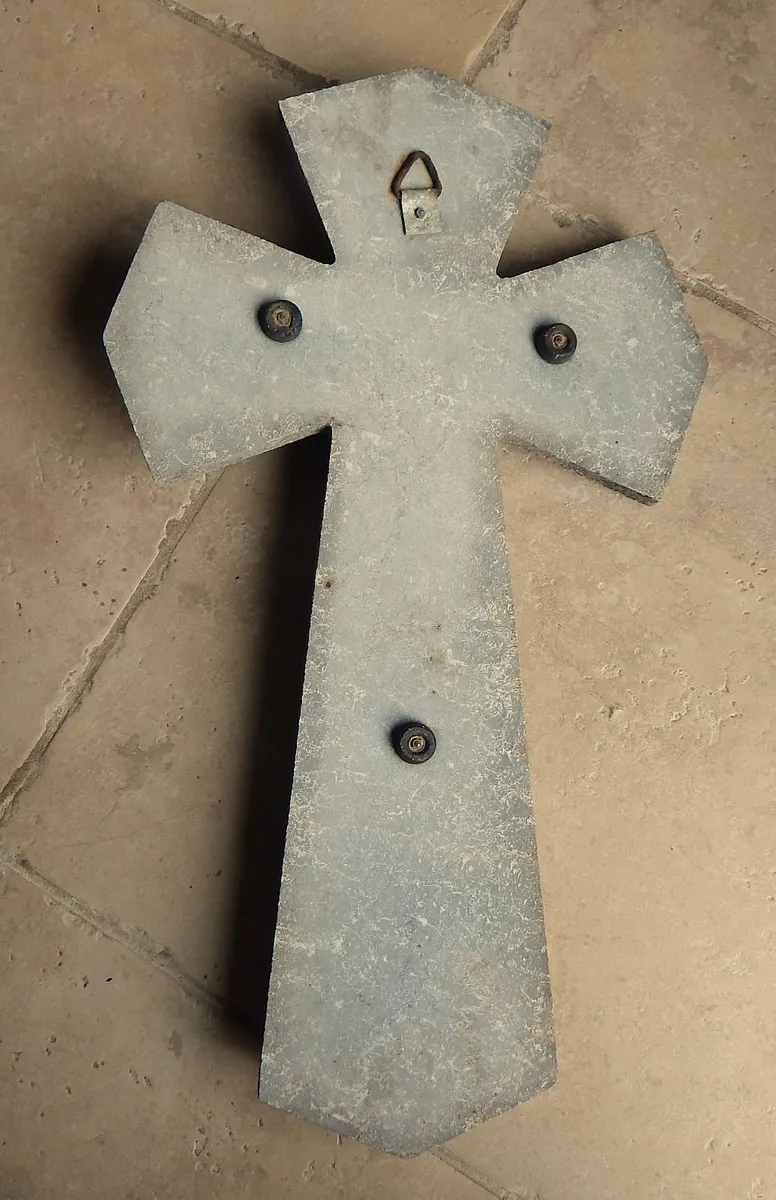 Large Wall Hanging Crucifix in Stone &  Marble - Image 4