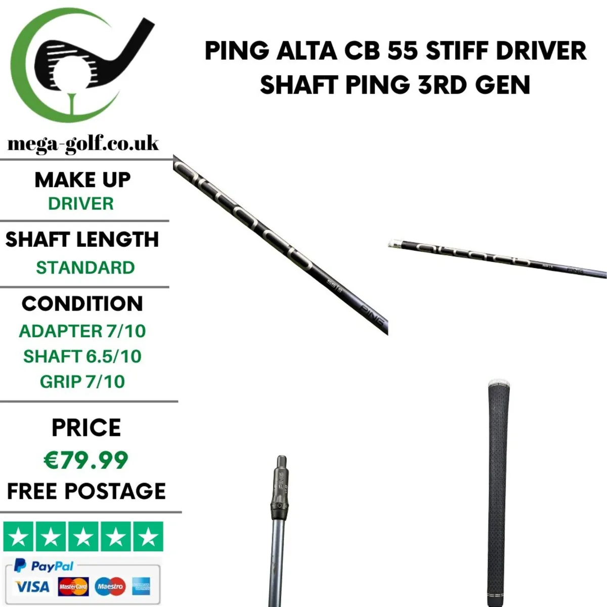 Ping Alta CB 55 Stiff Driver Shaft / Ping 3rd Gen - Image 1