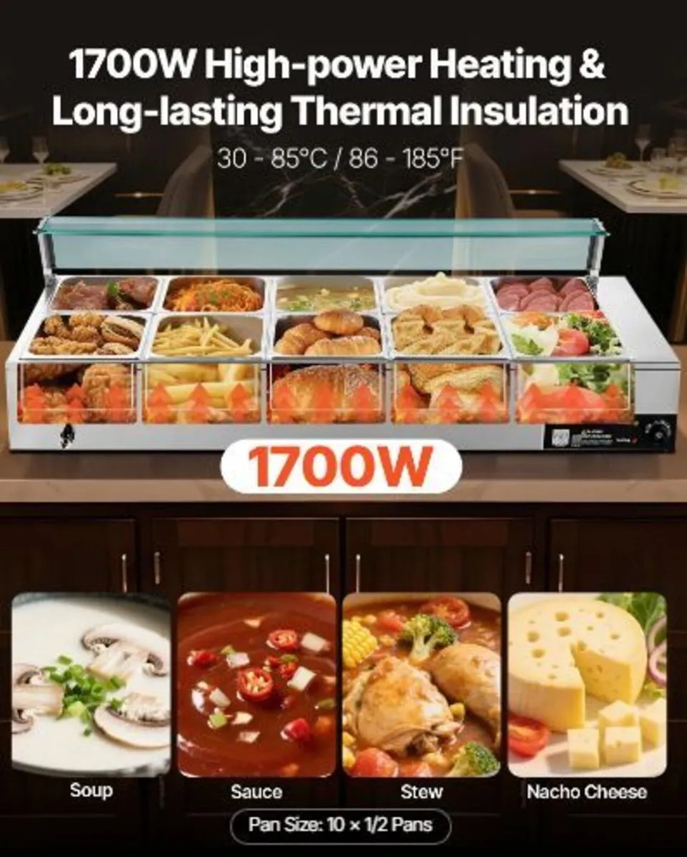 Commercial Food Warmer, 1700W - Image 1
