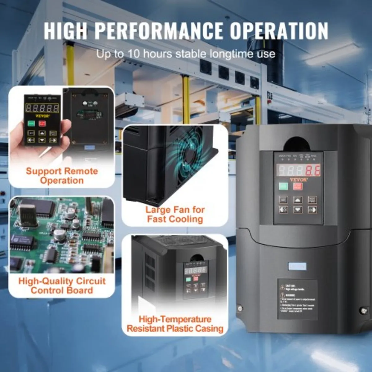VFD 10HP, 7.5KW, 35A, 1 or 3 Phase 220V Input to 3 - Image 3