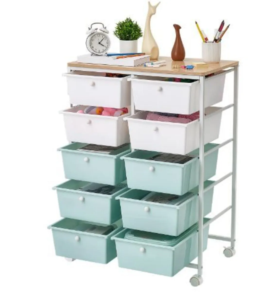 Rolling Cart with Drawers - Image 3