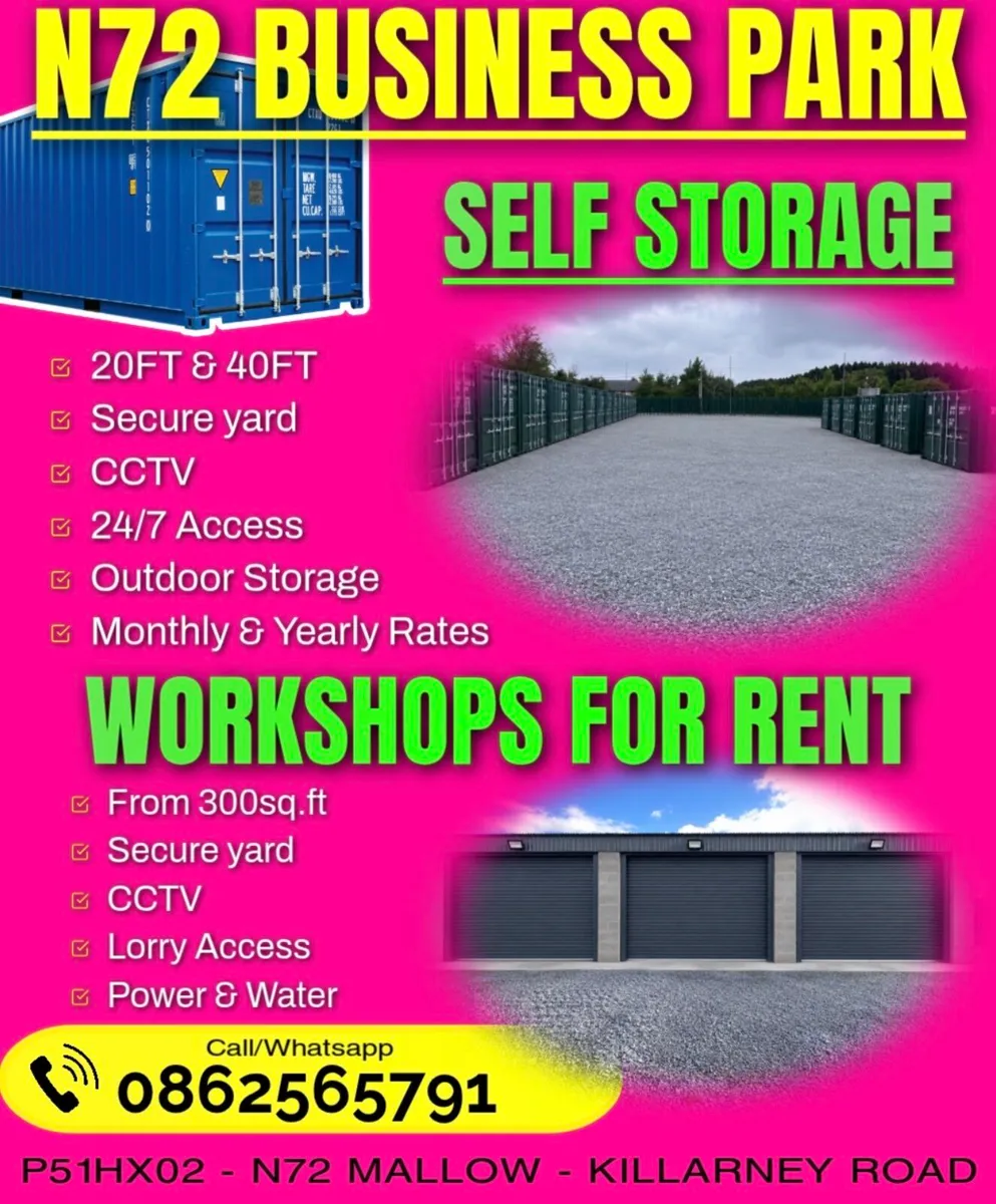 Workshops & Storage for rent - N72 Business Park - Image 1