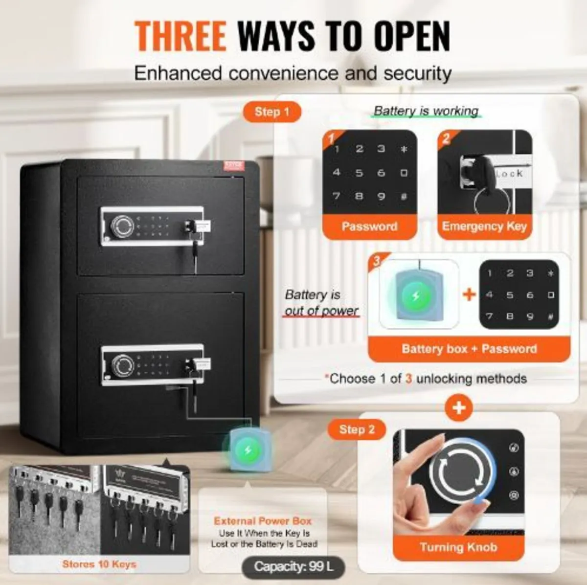 Double Doors 3.5 cu.ft Safe Box - Image 2