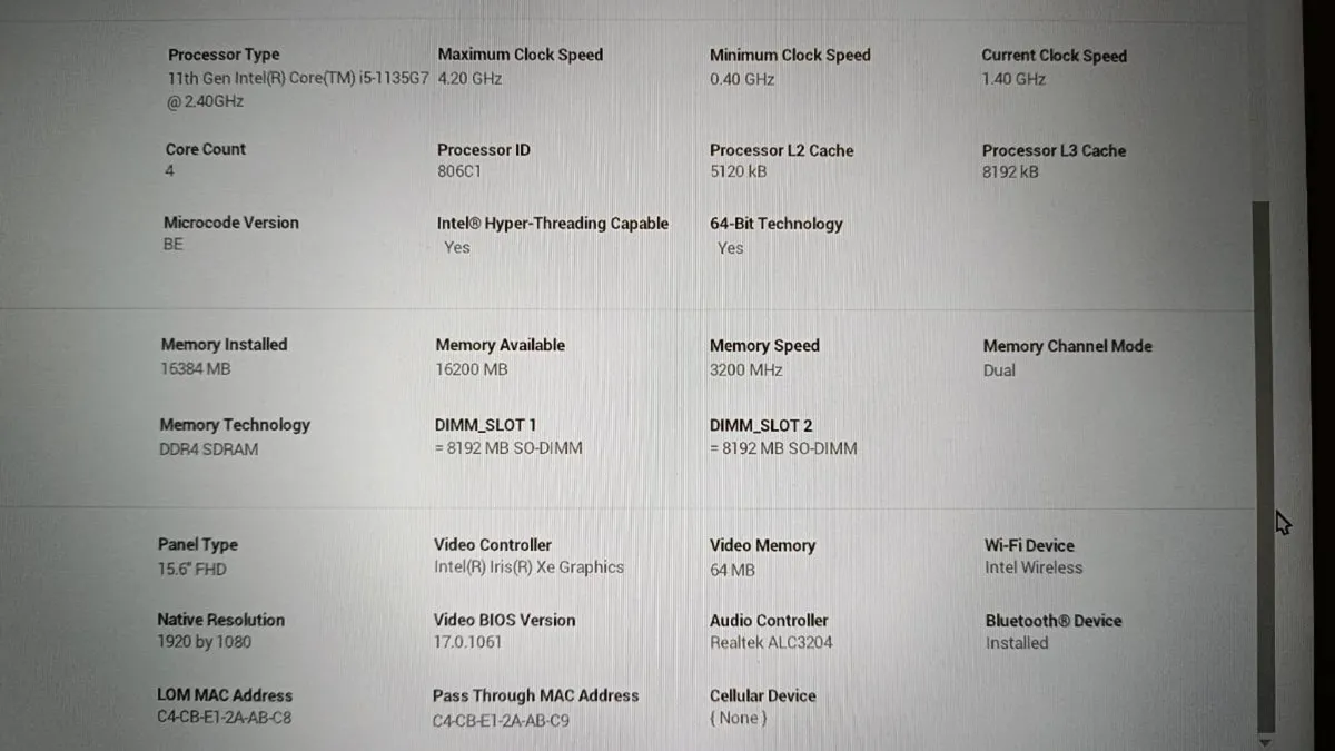 Dell Latitude 3520, i5 11th, 16Gb Ram, 15.6 FHD - Image 2