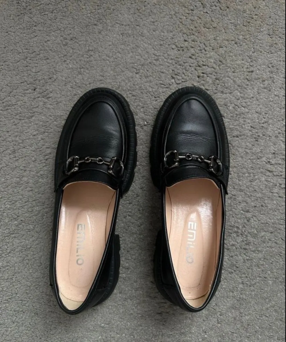 Women’s black loafers genuine leather UK 7,5 - Image 3