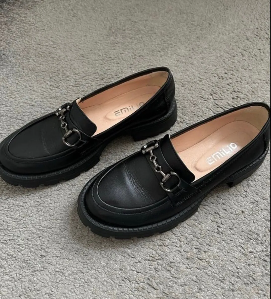 Women’s black loafers genuine leather UK 7,5 - Image 2