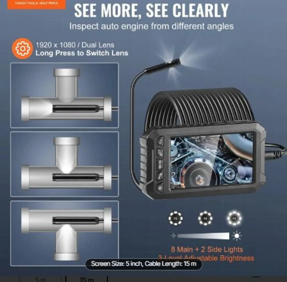 Endoscope Camera with Lights Triple Lens - Image 2
