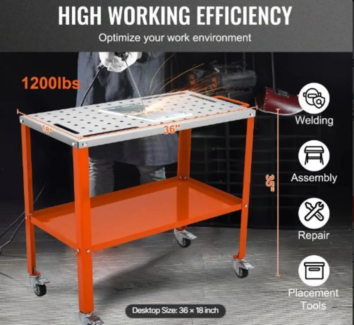 Welding Table 91.4 cm x 45.7 cm, 544 kg - Image 1