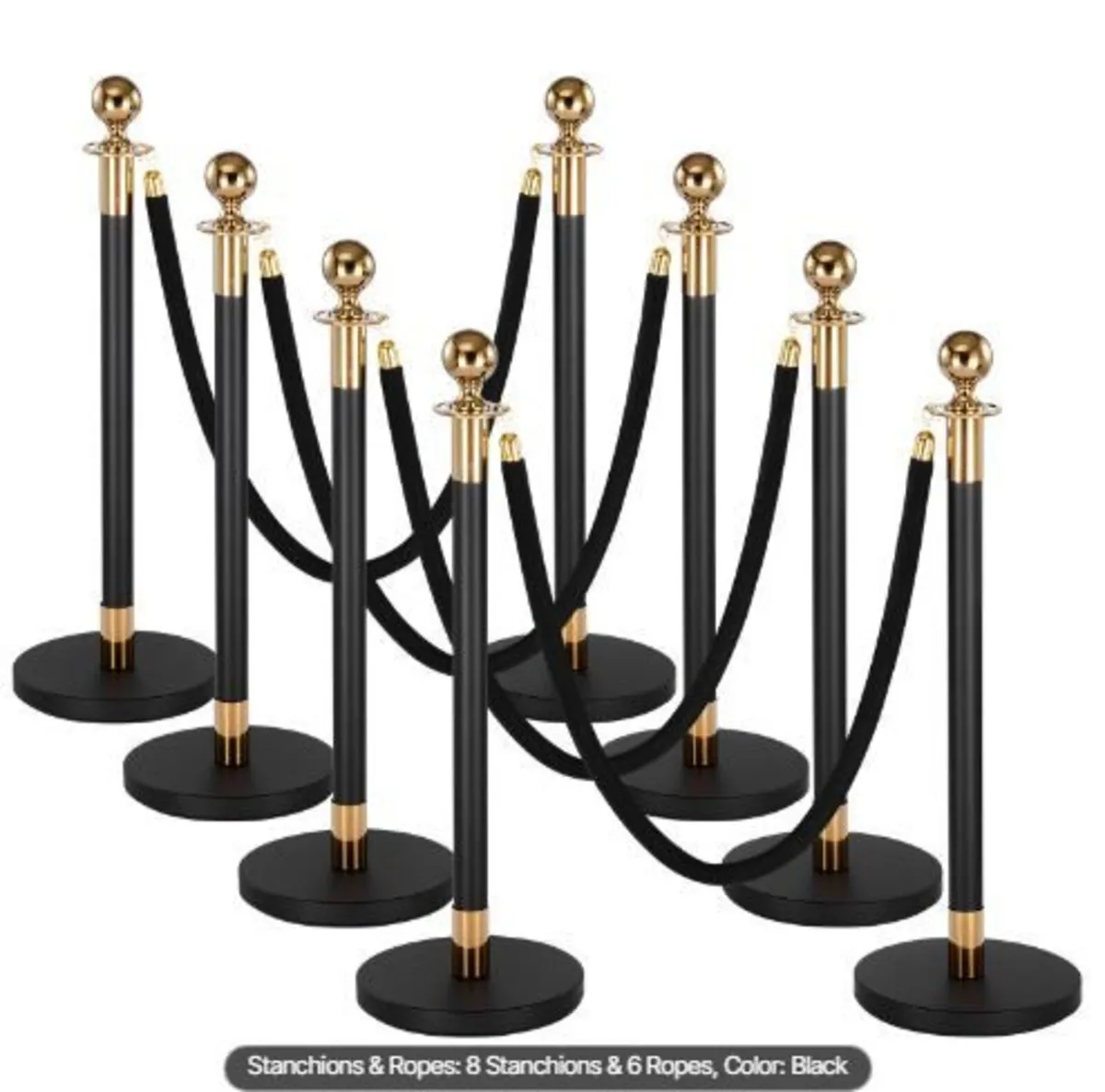 Stanchion Post, 8 Pcs Crowd Control Barrier Set - Image 3