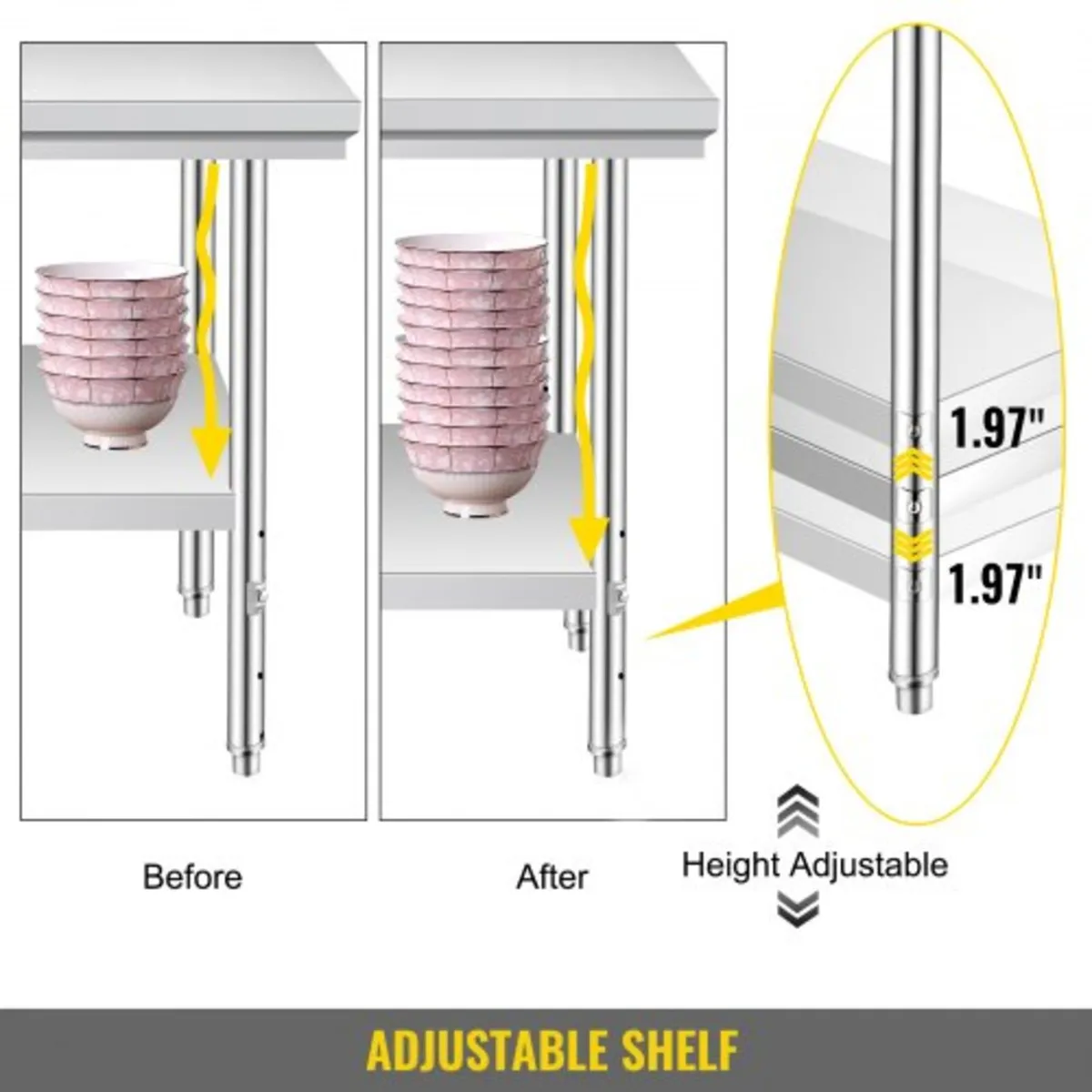 Stainless Steel Prep Table, 24 x 30 x 31 Inch, 700 - Image 4