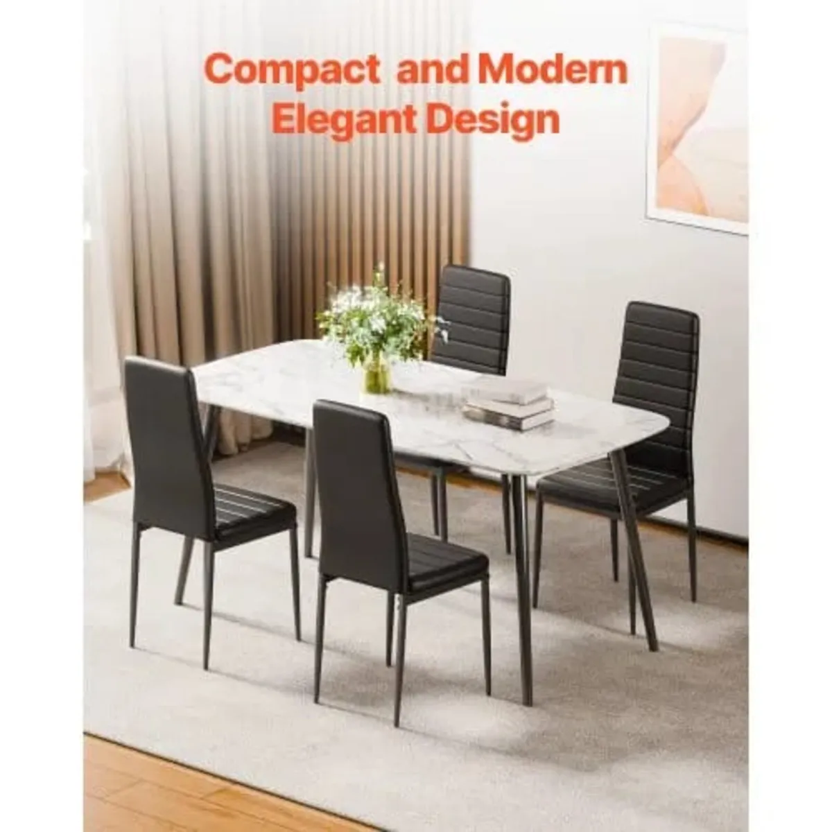 Modern Dining Room Accent Chairs Set of 6, Upholst - Image 4