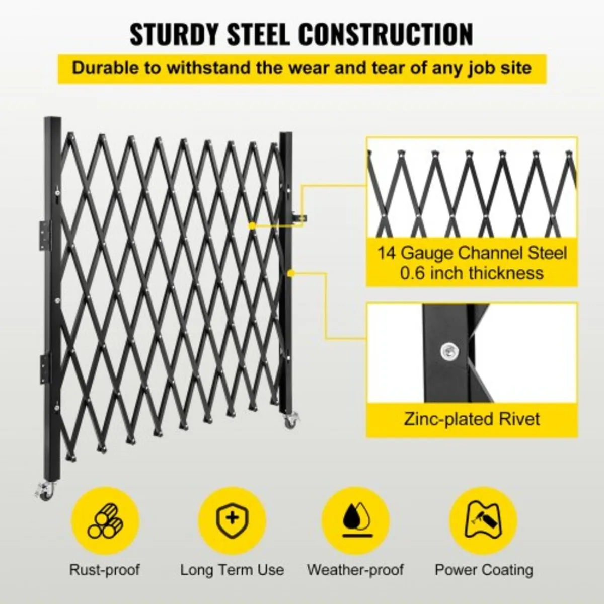 Single Folding Security Gate, 131.00 x 187.96 cm F - Image 3