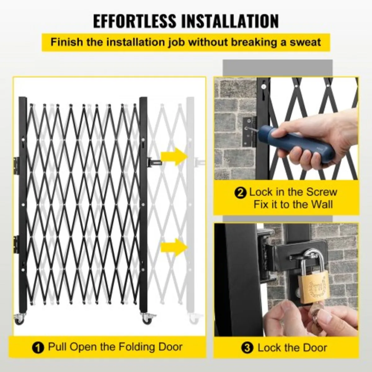 Single Folding Security Gate, 131.00 x 187.96 cm F - Image 4