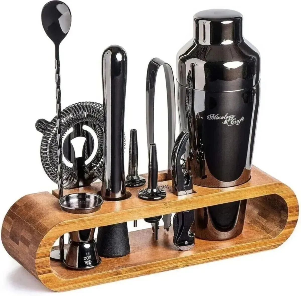 9 Cocktail Shaker Set Stainless Steel Bar Tool Kit - Image 4